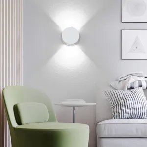 White Circular Up / Down 6000K Wall Lamp