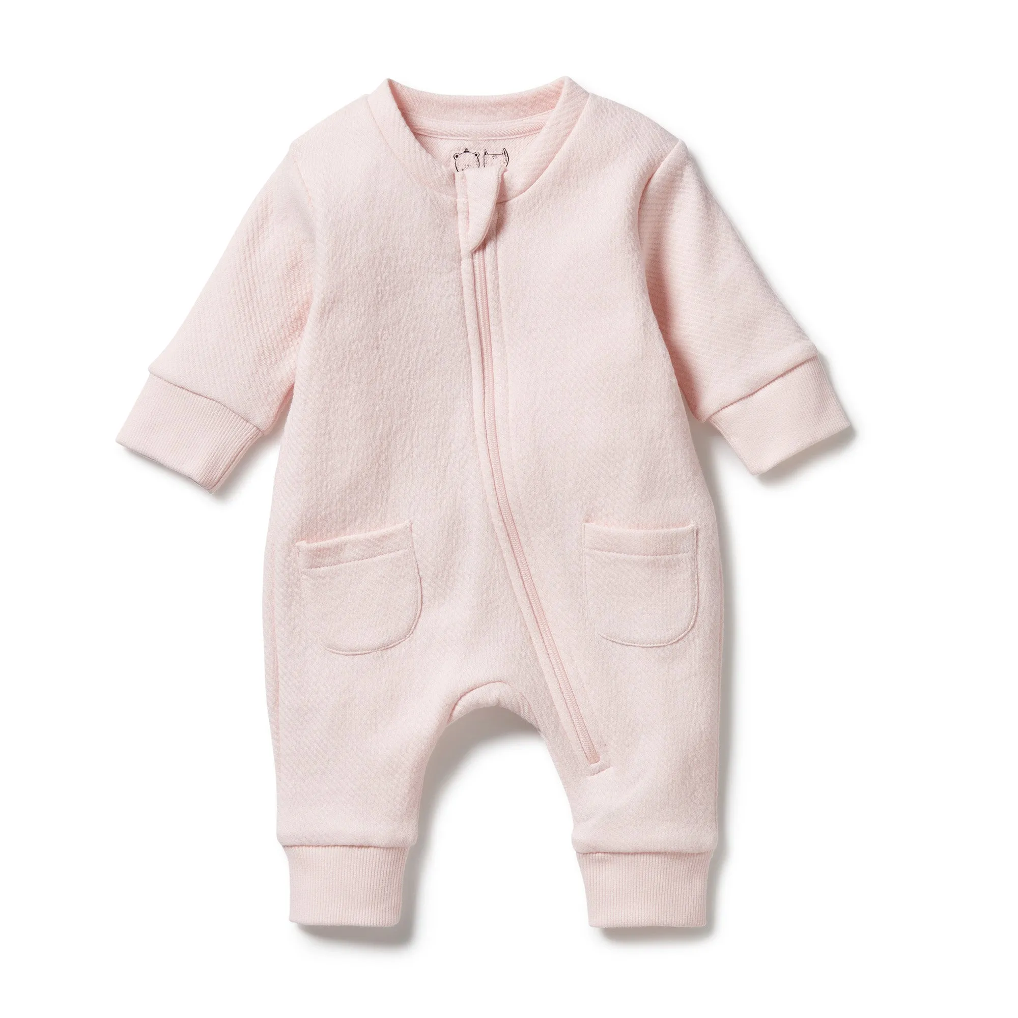 Wilson and Frenchy Organic Quilted Growsuit - Pink